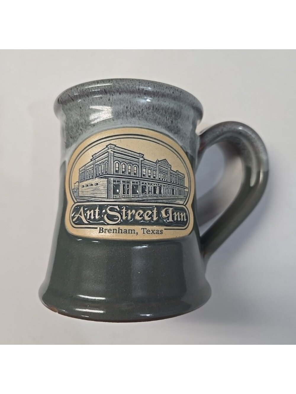 Ant Street Inn Brenham Texas Deneen Pottery Sage Green Drip Glaze Coffee Mug